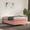 Cama Box Spring Con Colchón Terciopelo Rosa 120x190 Cm