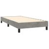 Cama Box Spring Colchón Y Led Terciopelo Gris Claro 100x200 Cm