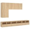 Muebles De Tv De Pared 5 Piezas Madera De Ingeniería Roble Sonoma