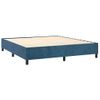 Cama Box Spring Colchón Y Led Terciopelo Azul Oscuro 180x200 Cm