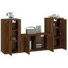 Set De Muebles Para Tv 3 Piezas Madera Contrachapada Roble Marrón