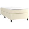 Estructura De Cama Box Spring Cuero Sintético Crema 90x190 Cm