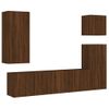 Muebles De Tv De Pared 5 Piezas Madera De Ingeniería Marrón Roble