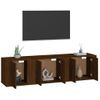 Set De Muebles Para Tv 3 Piezas Madera Contrachapada Roble Marrón