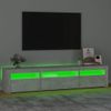 Mueble De Tv Con Luces Led Gris Hormigón 195x35x40 Cm