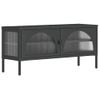 Mueble De Tv Vidrio Y Acero Negro 105x35x50 Cm