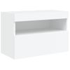 Mueble De Tv De Pared Con Luces Led Blanco 60x30x40 Cm