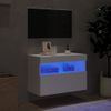 Mueble De Tv De Pared Con Luces Led Blanco 60x30x40 Cm