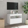 Mueble De Tv De Pared Con Luces Led Blanco 60x30x40 Cm