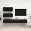 Set De Muebles De Salón Tv 6 Piezas Madera De Ingeniería Negro