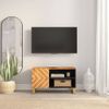 Mueble De Tv Madera De Mango Marrón Negro 80x31,5x46 Cm