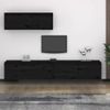 Muebles Para Tv 3 Piezas Madera Maciza De Pino Negro