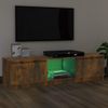 Mueble De Tv Con Luces Led Roble Ahumado 120x30x35,5 Cm