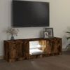 Mueble De Tv Con Luces Led Roble Ahumado 120x30x35,5 Cm