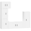 Set De Muebles Para Tv 5 Piezas Madera Contrachapada Blanco