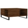 Mesa De Centro Madera Contrachapada Roble Marrón 80x80x36,5 Cm