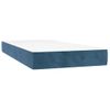 Cama Box Spring Colchón Y Led Terciopelo Azul Oscuro 90x200 Cm