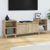 Mueble Para Tv Madera Contrachapada Roble Sonoma 160x35x55 Cm