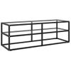 Mueble Para Tv De Vidrio Templado Negro 120x40x40 Cm