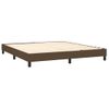 Cama Box Spring Colchón Luces Led Tela Marrón Oscuro 160x200cm