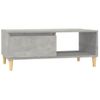 Mesa De Centro Madera Contrachapada Gris Hormigón 90x50x36,5 Cm