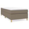 Estructura De Cama Box Spring Tela Gris Taupe 90x200 Cm