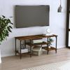 Mueble De Tv Madera Contrachapada Roble Ahumado 102x35x45,5 Cm