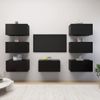 Muebles Para Tv 7 Unidades Aglomerado Negro 30,5x30x60 Cm