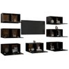 Muebles Para Tv 7 Unidades Aglomerado Negro 30,5x30x60 Cm