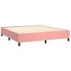 Cama Box Spring Colchón Y Led Terciopelo Rosa 180x200 Cm