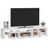 Mueble De Tv Con Luces Led Blanco Brillante 200x36,5x40 Cm