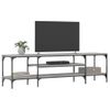 Mueble Tv Hierro Y Madera Contrachapada Gris Sonoma 161x35x45cm