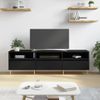 Mueble De Tv Madera Contrachapada Negro 150x30x44,5 Cm