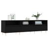 Mueble De Tv Madera Contrachapada Negro 150x30x44,5 Cm