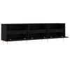 Mueble De Tv Madera Contrachapada Negro 150x30x44,5 Cm