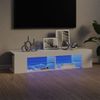 Mueble De Tv Con Luces Led Blanco Brillante 135x39x30 Cm