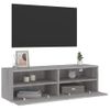 Mueble De Pared Tv Madera Ingeniería Sonoma Gris 100x30x30 Cm