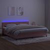 Cama Box Spring Colchón Y Led Terciopelo Rosa 200x200 Cm