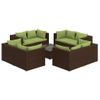 Set Muebles De Jardín 9 Piezas Y Cojines Ratán Sintético Marrón