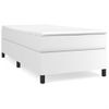 Estructura De Cama Box Spring Cuero Sintético Blanco 90x190 Cm