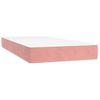 Cama Box Spring Colchón Y Led Terciopelo Rosa 100x200 Cm