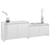 Mueble De Tv Madera Contrachapada Blanco Brillo 146,5x35x50 Cm