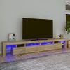 Mueble De Tv Con Luces Led Roble Sonoma 260x36,5x40 Cm