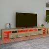 Mueble De Tv Con Luces Led Roble Sonoma 260x36,5x40 Cm