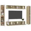 Muebles De Pared De Tv 10 Piezas Aglomerado Color Roble Sonoma