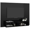 Mueble Tv De Pared Contrachapado Negro Brillante 120x23,5x90 Cm