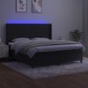 Cama Box Spring Colchón Y Led Terciopelo Negro 160x200 Cm