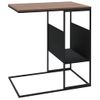 Mesa Auxiliar De Madera Contrachapada Negro 55x36x59,5 Cm