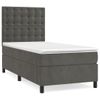 Cama Box Spring Colchón Y Led Terciopelo Gris Oscuro 80x200 Cm