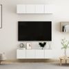 Muebles Para Tv 4 Unidades Aglomerado Blanco 60x30x30 Cm